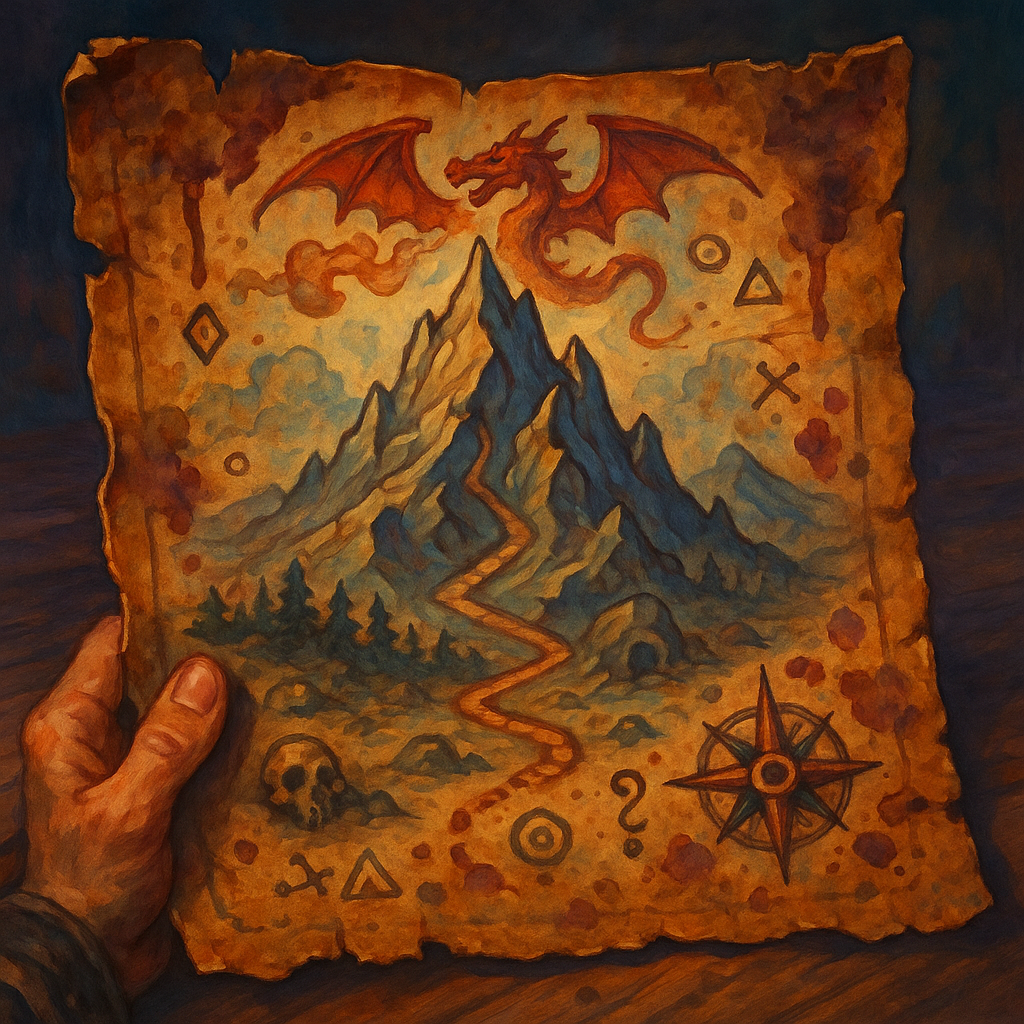 Illustration de Carte Ancienne de la Montagne du Pic du Dragon - Carte ancienne